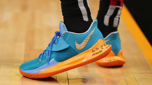 Brooklyn Nets point guard Kyrie Irving wears the Nike Kyrie Low 3.